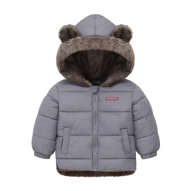 Veste à capuche en coton épaissi pour enfants, manteau chaud avec fermeture éclair, vêtements d'extérieur pour garçons et filles, costume pour bébé, vêtements pour enfants, hiver