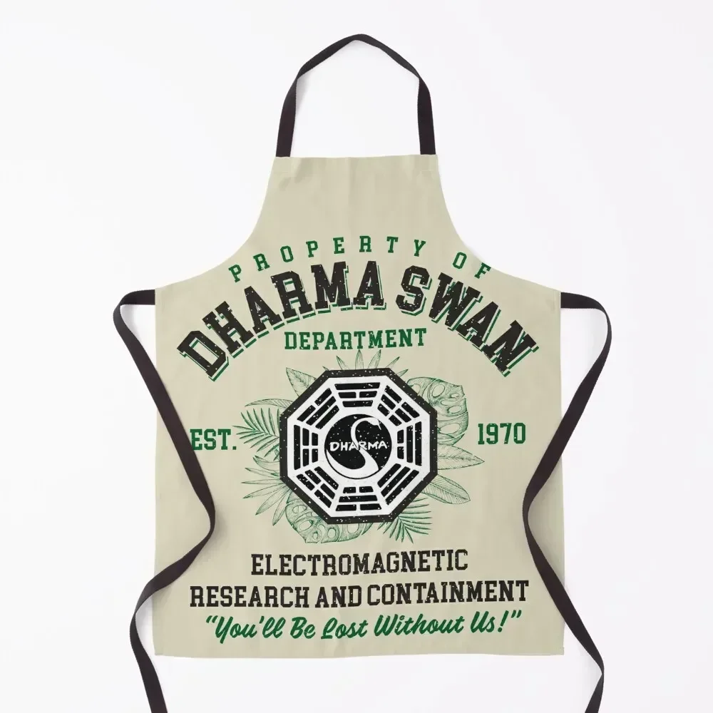 

Property of Dharma Swan Department Apron Barista men's barbecue custom women's kitchen cookings for women Apron