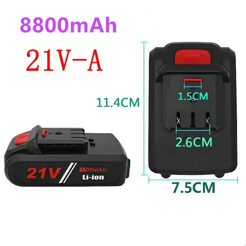 Nuevo Herramienta eléctrica de 21V A-B 8800mah, batería de litio recargable general, destornillador eléctrico, taladro eléctrico, batería de iones de litio