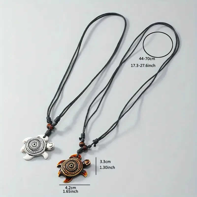 Women Men's Carved Hook Turtle Charm Adjustable Surfer Necklace Jewelry Gift - view 2