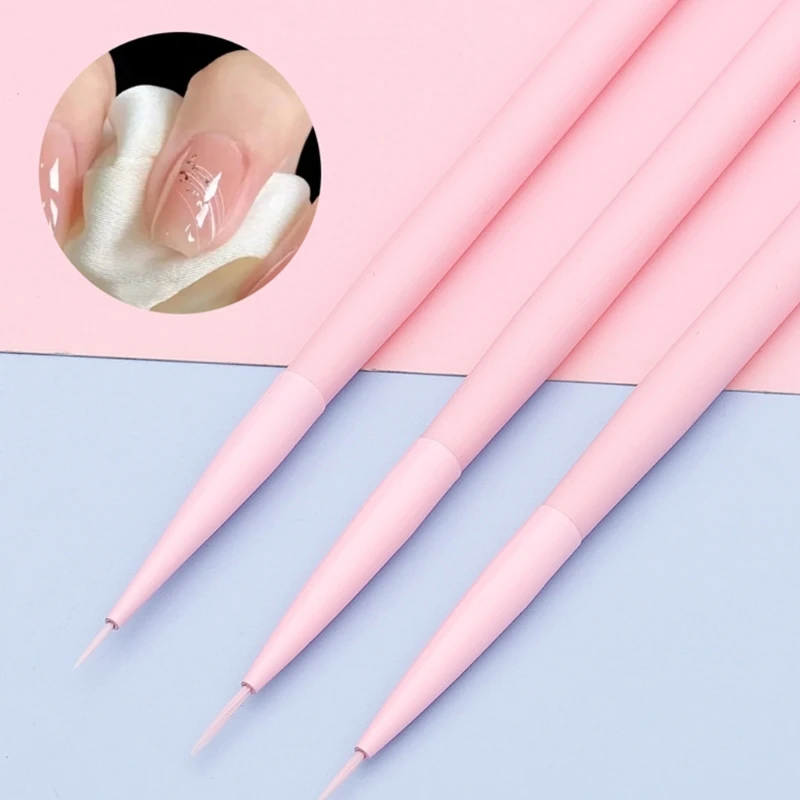 E1YE 3x Painting Brush Pen Practical Nails Art Liner Brushes Detail Nails Brushes Fine Drawing Pens Manicure Tool