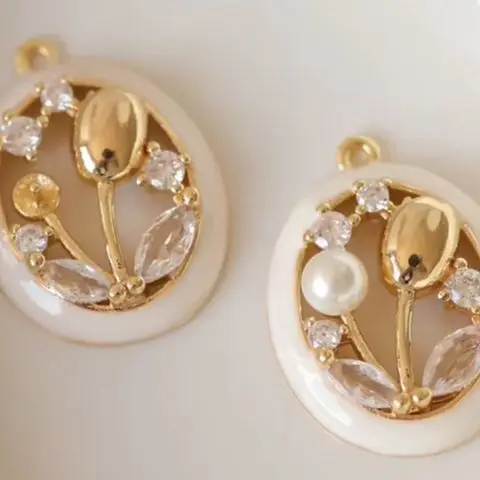 

2 шт., медное покрытие из настоящего золота, 21x16 мм, чистый сад, выдолбленный цветок, масляный полый кулон, аксессуар ручной работы