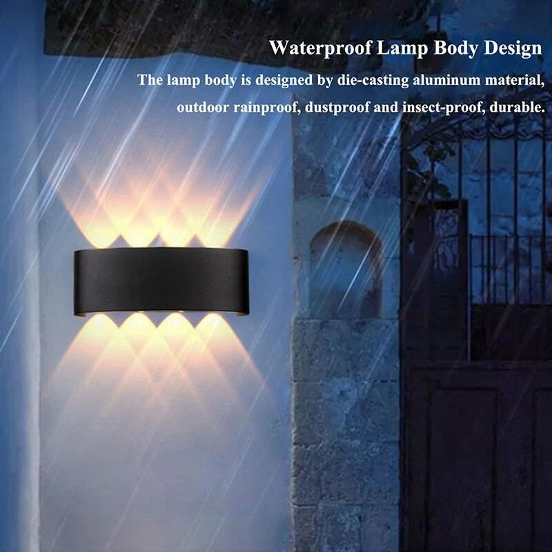 Led Wall Lamp Waterproof IP66 Up And Down Lighting Garden Decoration AC85-265V indoor&outdoor Wall Light for Bedroom Living Room