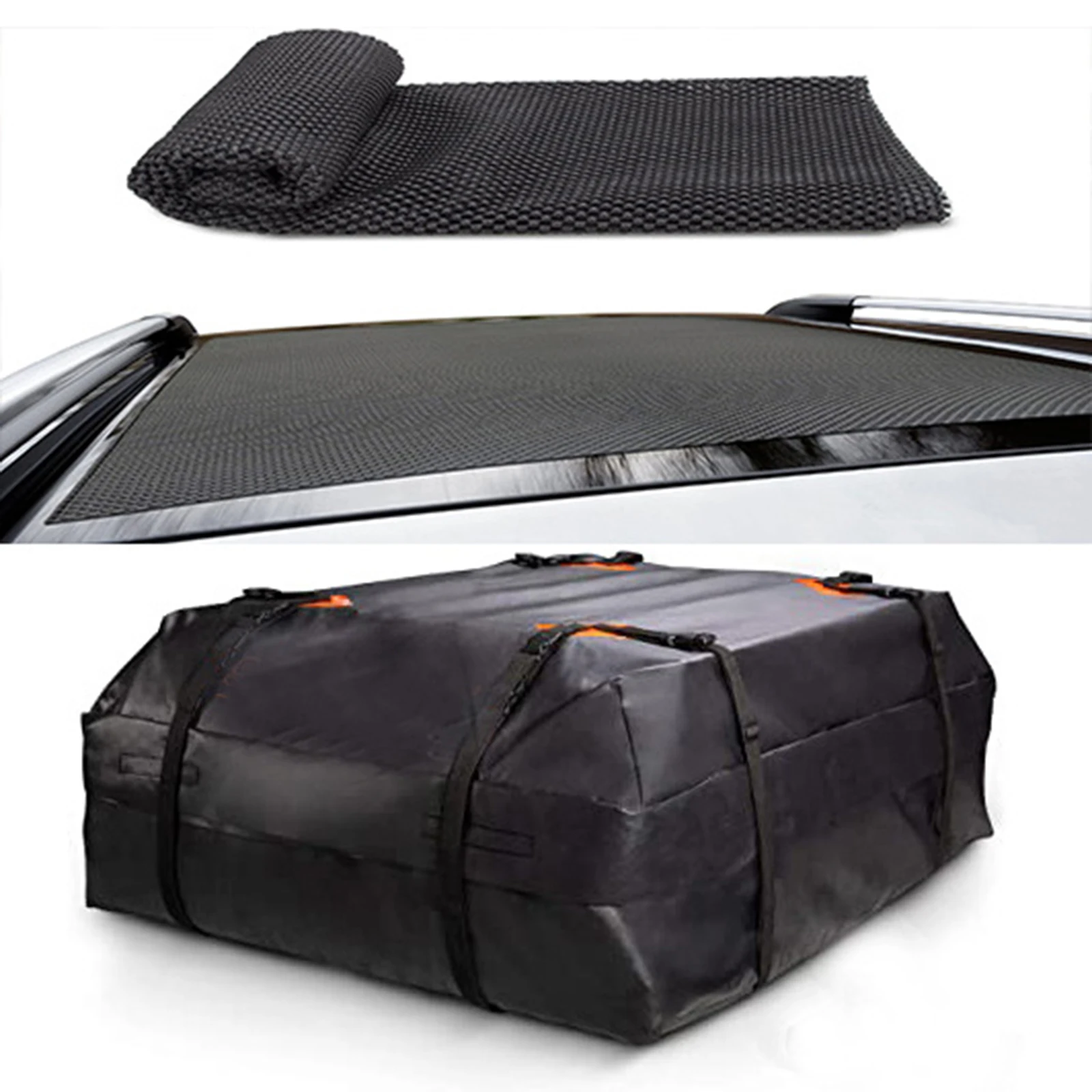 420 Cloth Luggage Storage Carrier Bag and Mat for Car, SUV, Soft Foldable, Black