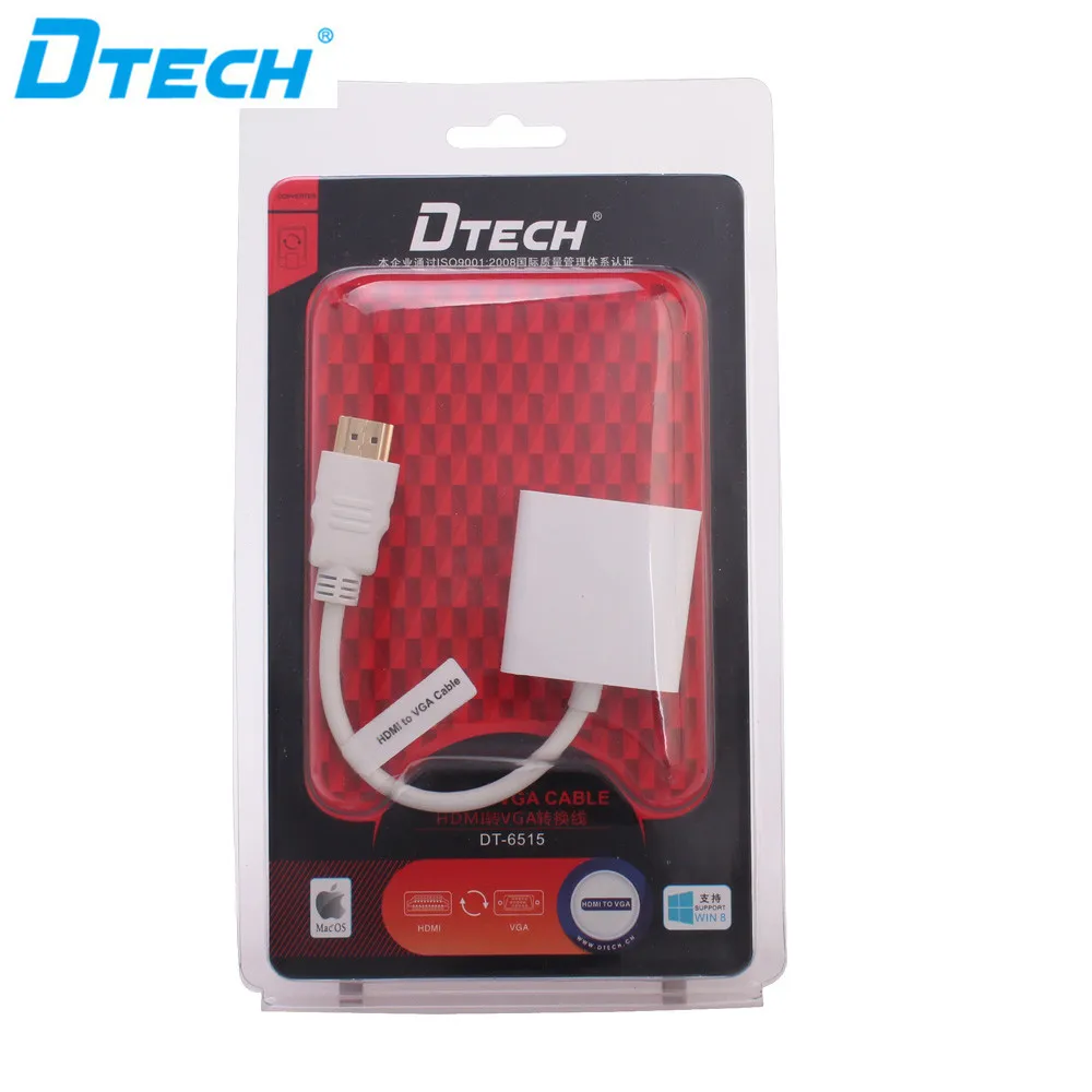 3 шт. DTECH прямая продажа с фабрики HDCP1.3 Plug and Play адаптер преобразователя HDMI в VGA для монитора ПК