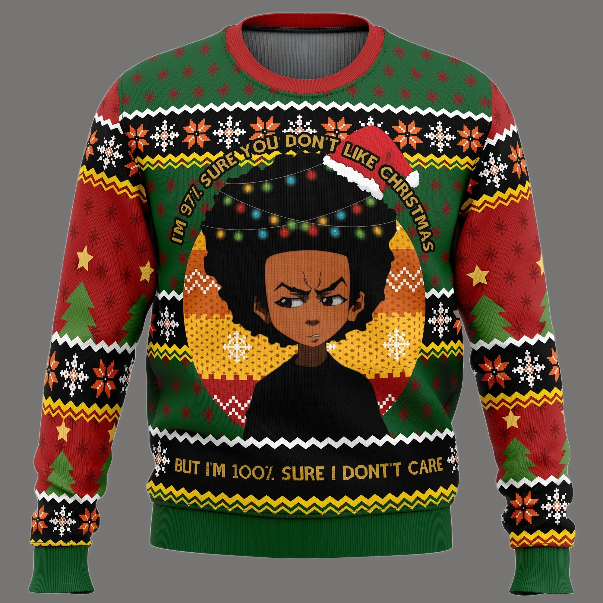 هيوي فريمان The Boondocks سترة عيد الميلاد القبيحة الكرتون أنيمي النساء الرجال البلوز الأعلى 2025 موضة جديدة زوجين هوديي البلوز #1