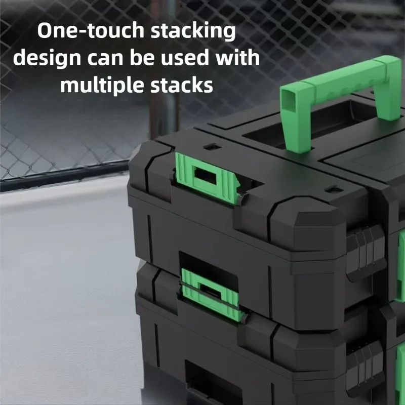 Stacked Toolbox Thickened Hardware Storage Case Durable Large Space Multi-function Combination Box Portable Car Tools Organizer