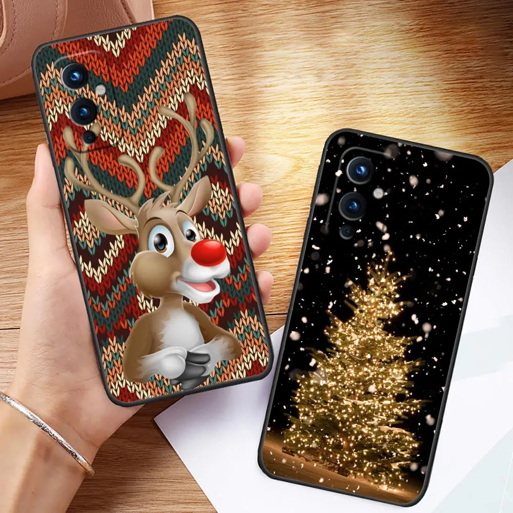 Phone Case For Oneplus 9 8 8T 7 7T 6 6T 5T ACE 2V NORD CE 2 3 LITE N10 N100 5G Pro Case Shell Capa Santa Elk Christmas Tree