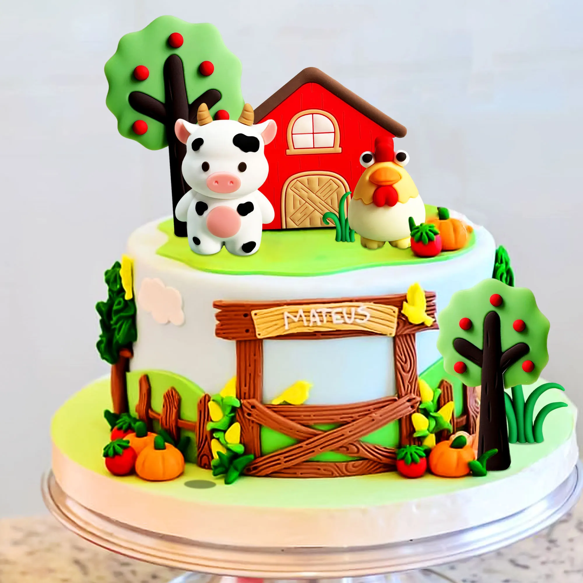 LaVenty Farm Birthday Decorations Farm Birthday Decorations Farm Birthday Decorations Cow Pig Chicken Cake Animal Toppers