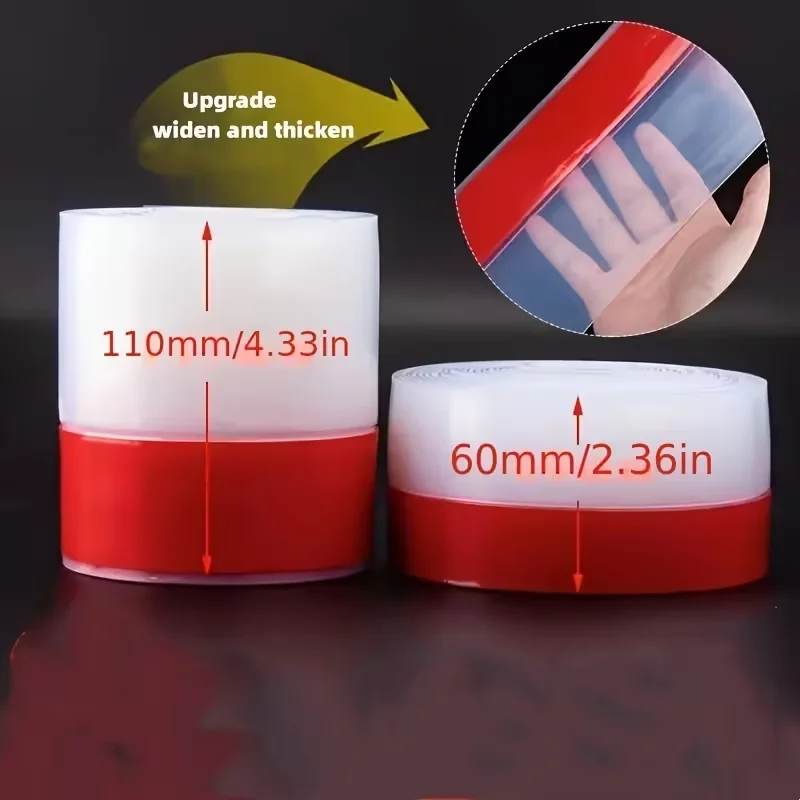 1/2pcs 1m/39.37inch Self-Adhesive Transparent Door Bottom Sealing Strip, Insect-Proof Door Stopper Strip, Door Cabinet Door Seam