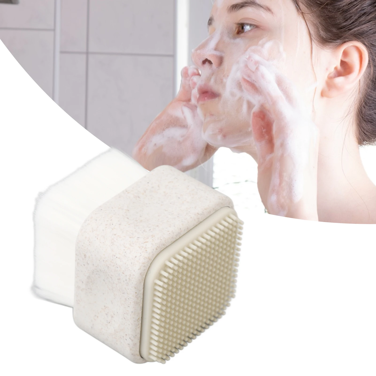 Escova de Limpeza Facial, Esfoliador de Pele, Escova de Limpeza Facial de Silicone Portátil com Dupla Face para Massagem e Exfoliação