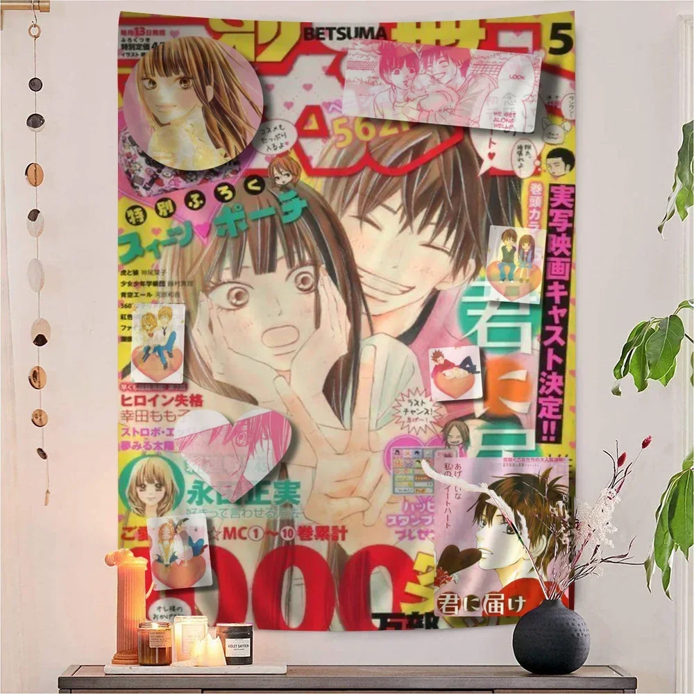 Kimi Ni Todoke Chart Tapestry Art Science Fiction Room Home Decor Cheap Hippie Wall Hanging