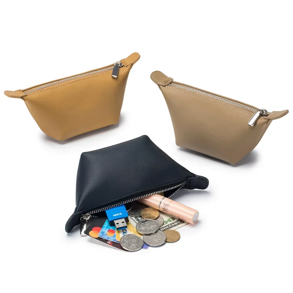 Genuine Leather Creative Mini Dumpling Coin Purses Women's Vegetable Tanned Cowhide Niche Coin Key Storage Bag