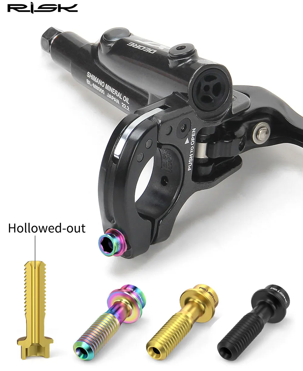 خطر 2 قطعة M5x18mm التيتانيوم دراجة الجذعية مسامير دراجة Seatpost المشبك البراغي جوفاء Urltra-Light الفرامل رافعة تحديد Ti البراغي