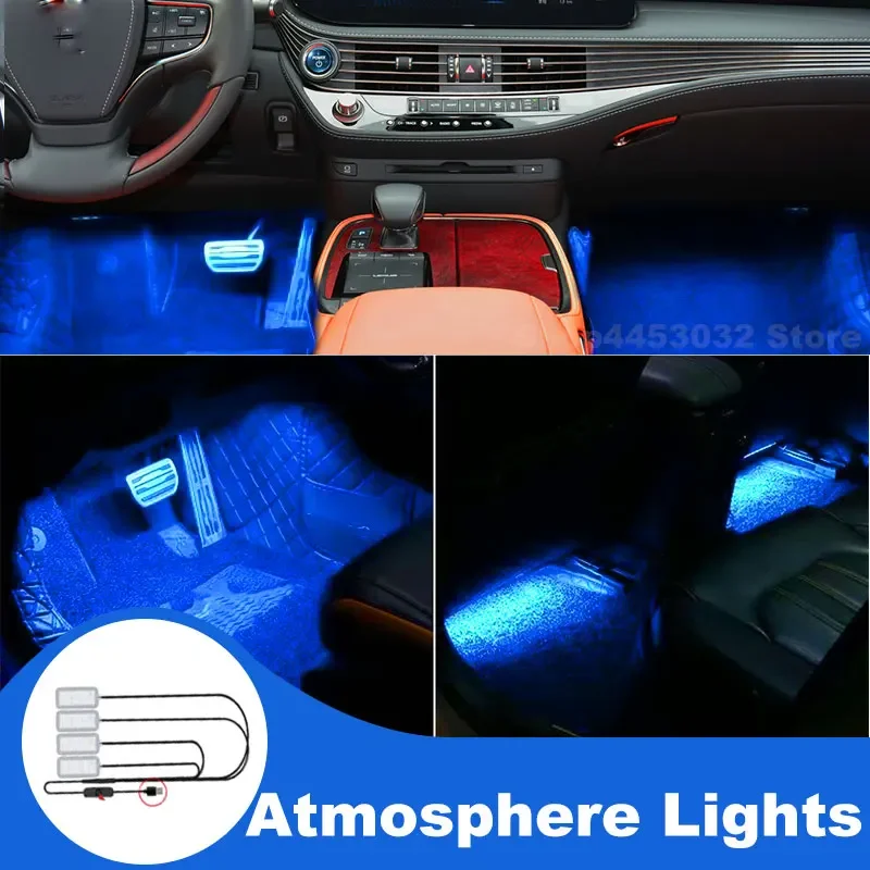 USB Interior Lights For Lexus CT200 GS300 ES330 ES350 IS250 LS460 RX350 UX300e  Led Foot Ambient Light Interieurs Voiture Blue