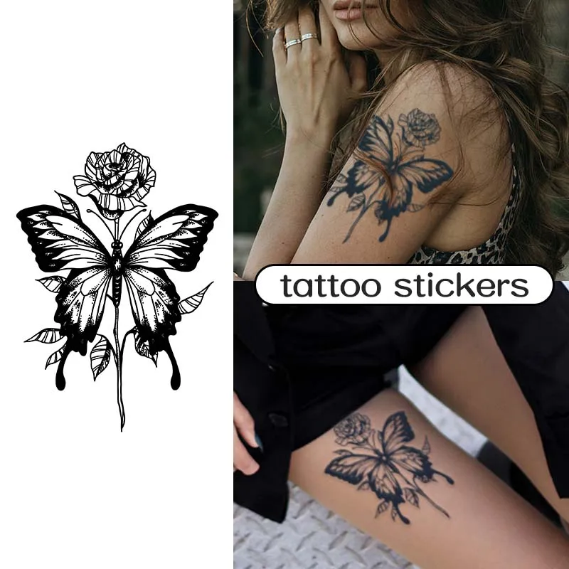 

2Pcs Herbal Tattoo Sticker Arm Chest Waterproof Semi-Permanent Tattoo Sticker Last for 7-14 Days Fake Tattoo Covering Body Scar