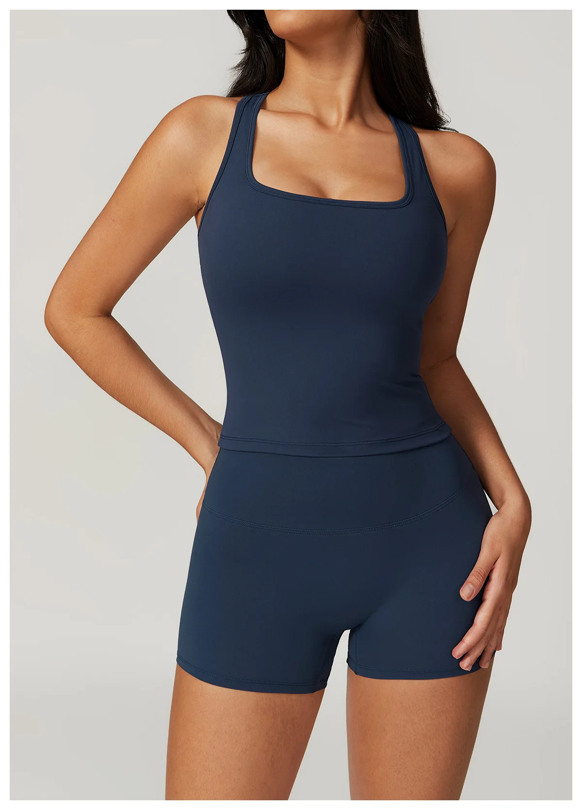 Hearuisavy Sommer Stoßfestes Yoga-Top Lauf-Tanktop für Damen Fitness Schnelltrocknende Trainingsweste Ärmelloses Sport-Top für Frauen – Detail 17