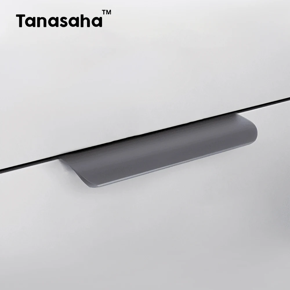 

Серые края Длинные тянущиеся ручки для пальцев серые шкафы для шкафа фотообои из алюминиевого сплава