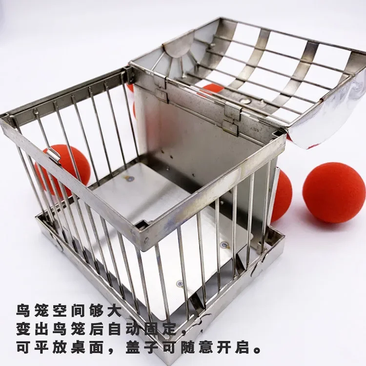 Folded Fire Cage Stage Magic Tricks Illusions Gimmick Party Magic Show Magician Burning Pan Turns Into A Birdcage Dove Appearing