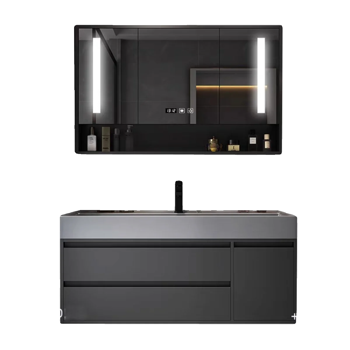 

Light luxury bathroom cabinet Modern simple bathroom Rock integrated basin Washbasin cabinet