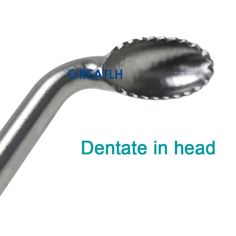 Two Type Choices UBE Bone Curette with Teeth Front Right Curved Stainless Orthopedic Instrument