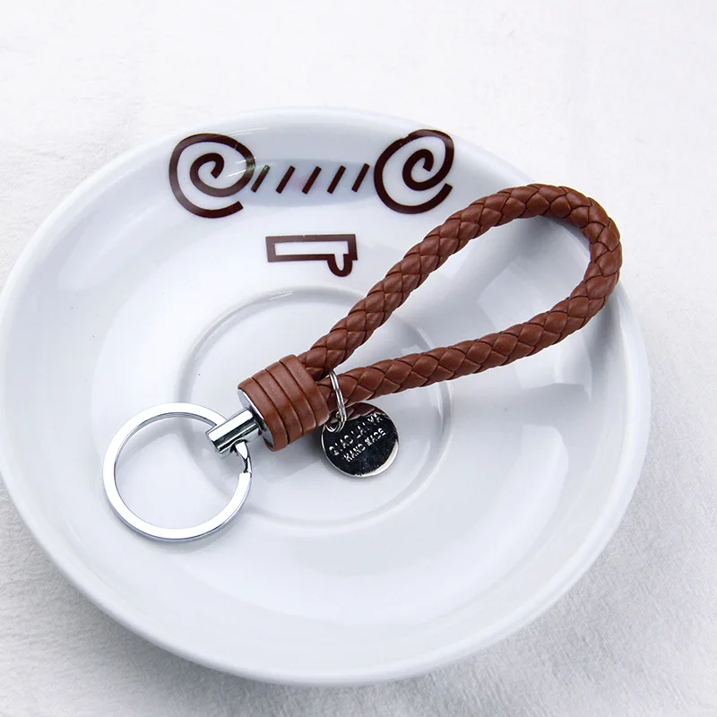 Stylish PU Leather Braided Woven Keychain Bag Pendant - A Perfect Gift for Men and Women!