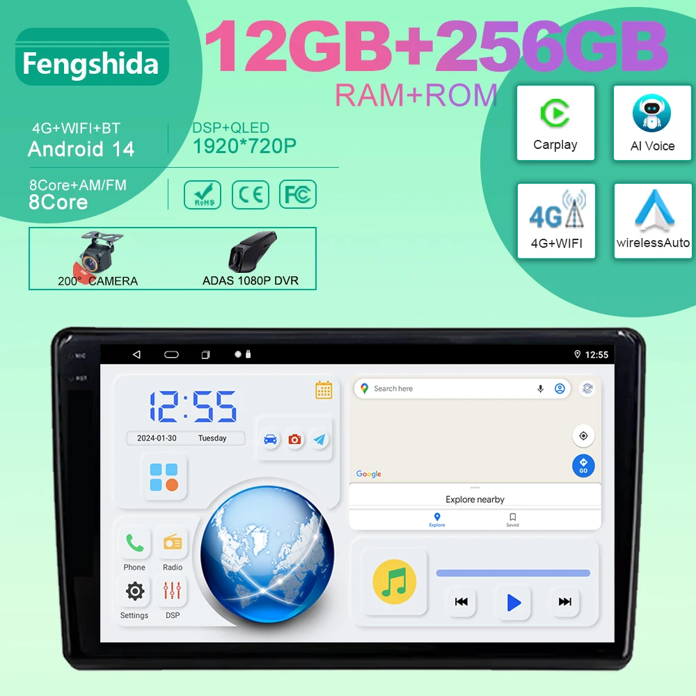 

Car Android 14 For Hyundai Azera Grandeur TG 2005 - 2011 GPS Navigation Dash Cam Multimedia Player High-performance CPU Screen