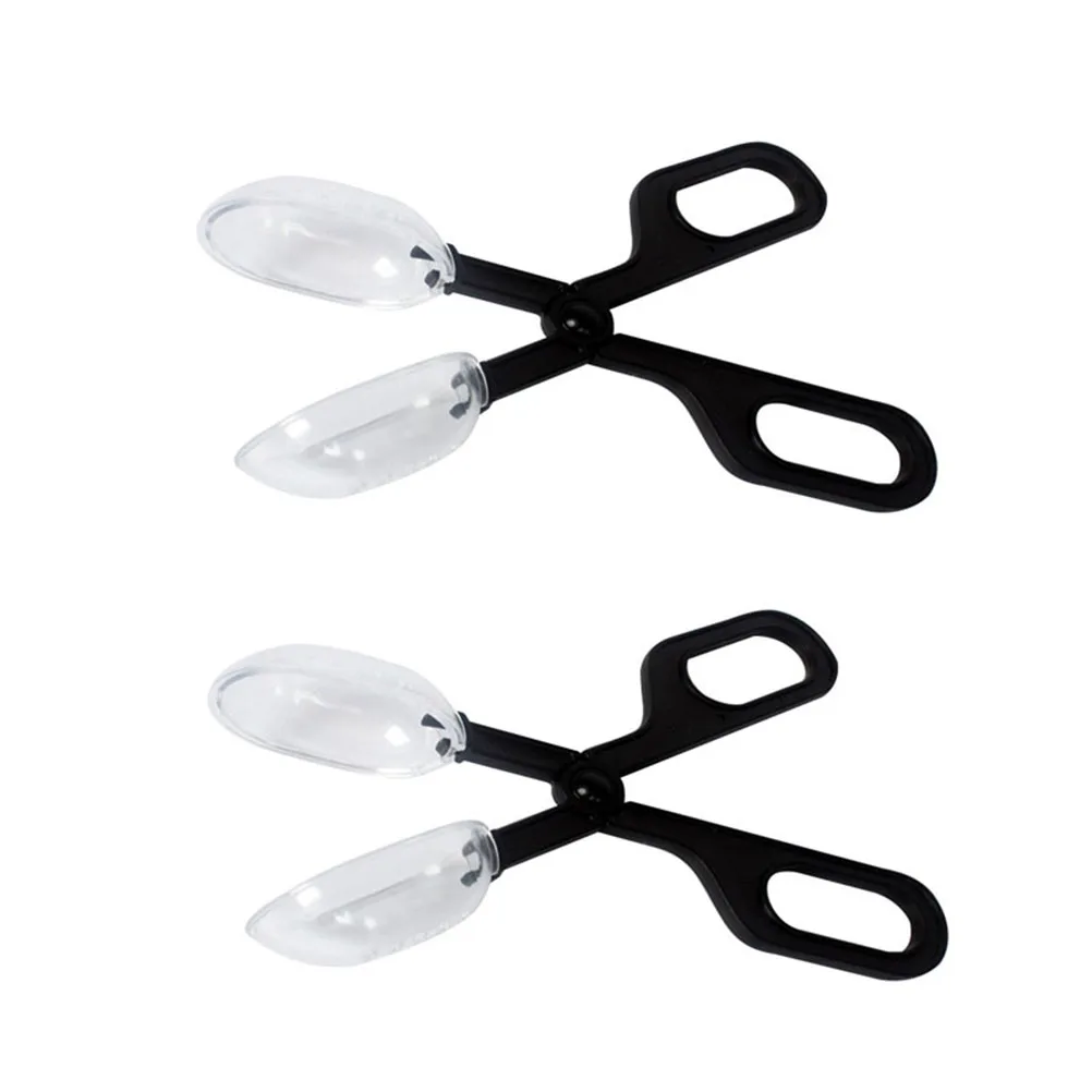 

2Pcs High Quality ABS Reptile Feeding Cleaning Buckle Design Scissors Handle Transparent Vents Reptile Clip