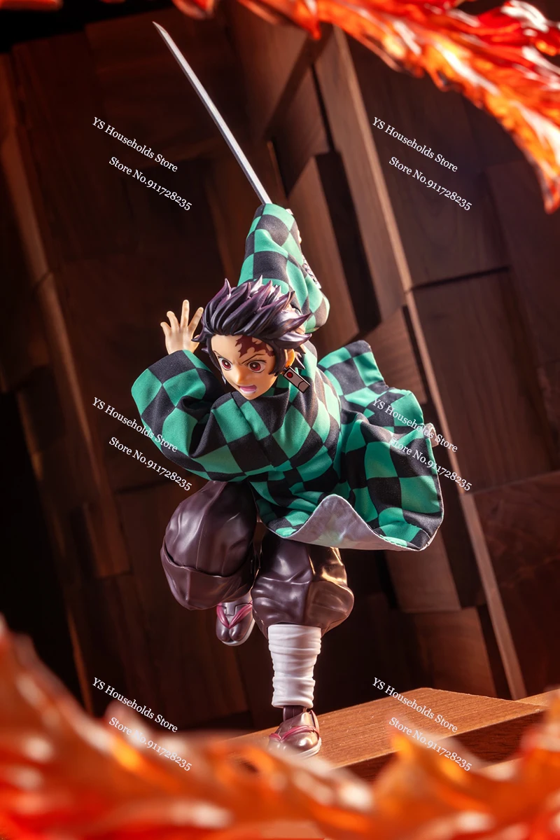 1/12 Kamado Tanjirou 불꽃 격자 무늬 윈드 브레이커 Tomioka Giyuu 스파우트 Shf Anime Demon Slayer Soldier 용 색상 장난감 액세서리