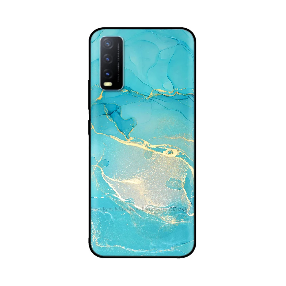 Phone Case For Vivo Y20 Y20i 2021 Y20s Case Painted Silicone Bumper Back Cover Fundas For Vivo V2029 V2027 Y 20 20s 20i Cases