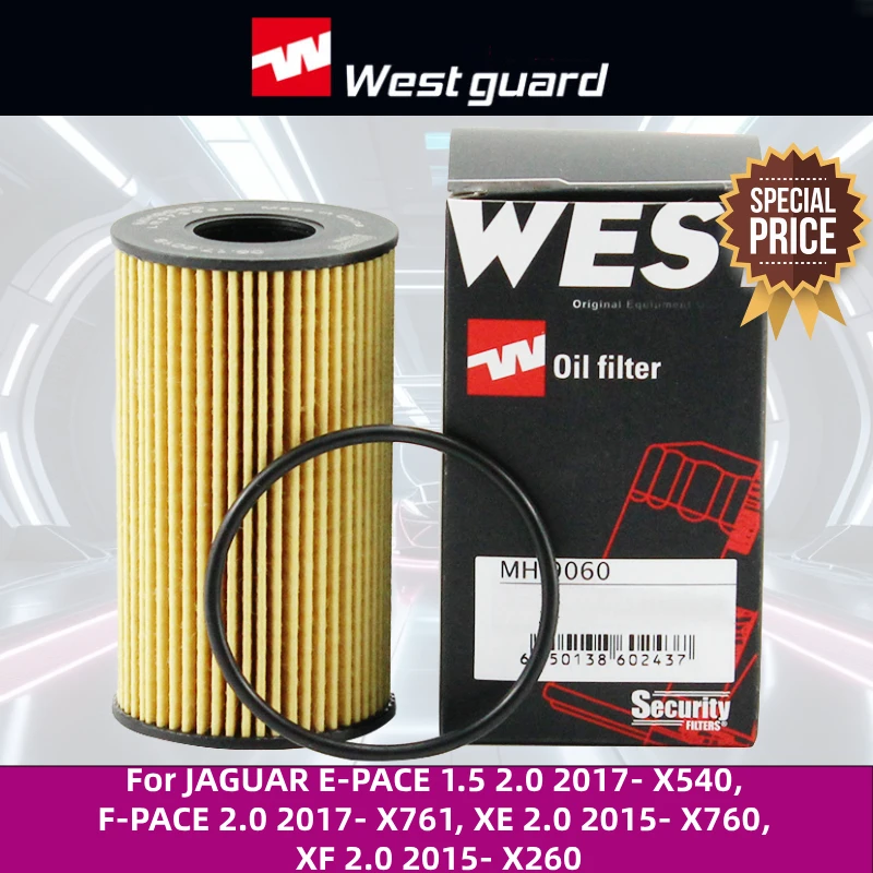 For Jaguar E-Pace F-Pace XE XF Land Rover Defender Discovery Sport Range Rover Evoque Velar 2.0L WESTGUARD Oil Filter MH9060