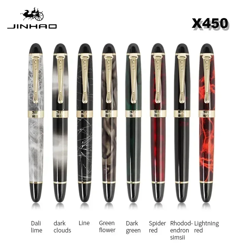 

Перьевая ручка Jinhao X450, роскошные элегантные ручки, 1,0 мм, косой/M, тонкое перо Iraurita, офисные и школьные письменные принадлежности, канцелярские принадлежности