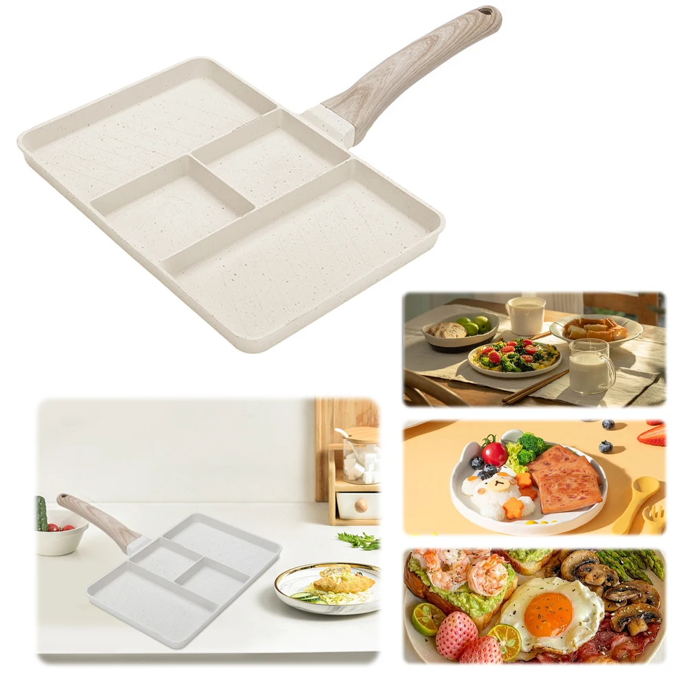 

Four-Cup Egg Alloy Breakfast Mcmuffin Egg Making Pan for Breakfast Pancake Burger Sandwiches Gas Stove & Induction Compatible