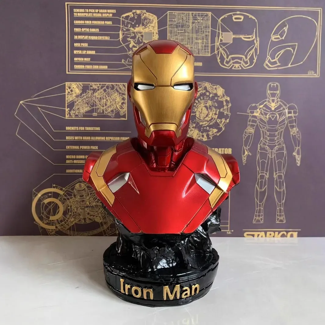 

Marvel Avengers GK Resin Model Iron Man Bust MK46 Statue Anime Bust Home Ornament