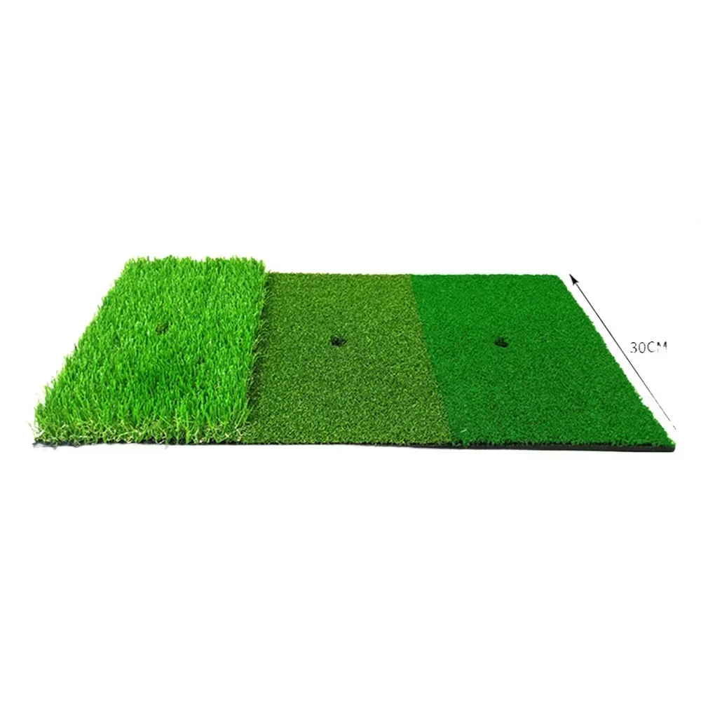 PGM Golf Hitting Mat 3 Grasses with Rubber Tee Hole Golf Training Aids Indoor Outdoor Tri-Turf  Hitting Grass  Mats