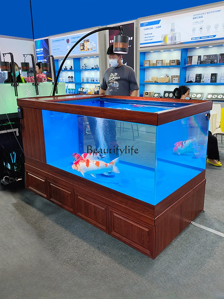 

yj15Traditional Fermination VAT Koi Fish Tank Large Super White Goldfish Bottom Filter Fish Tank Aquarium