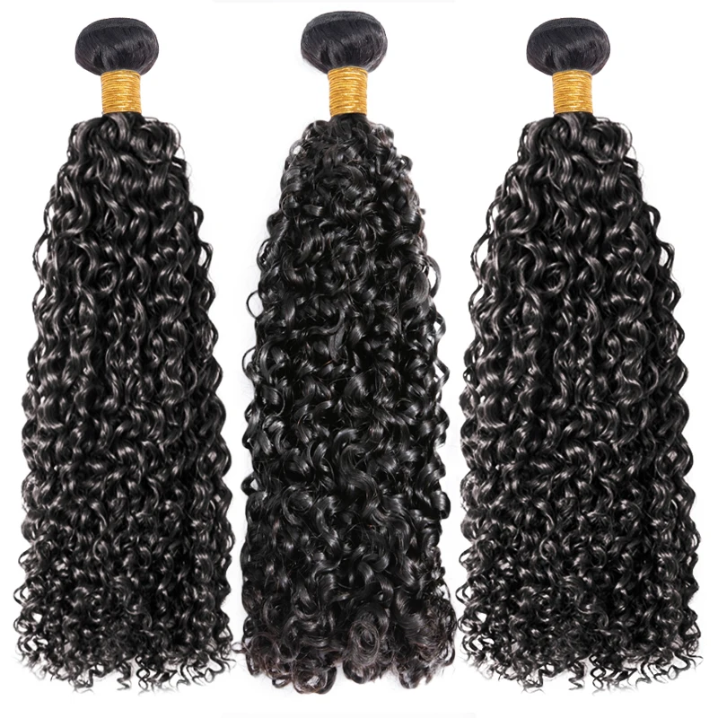 18-30 Inch Kinky Curly Human Hair Natural 100% Bundles Long Hair Raw Brazilian Braiding Extensions Water Deep Wave 45 55 65 75cm