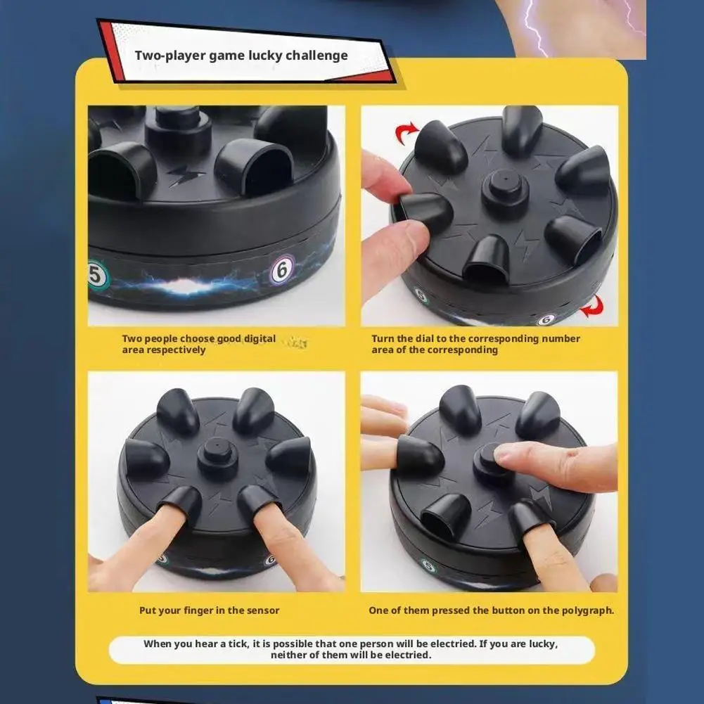 Detector de mentiras brinquedo jogo de choque elétrico seguro tecnologia de baixa tensão um botão iniciar multi cor diversão para festas jogo social