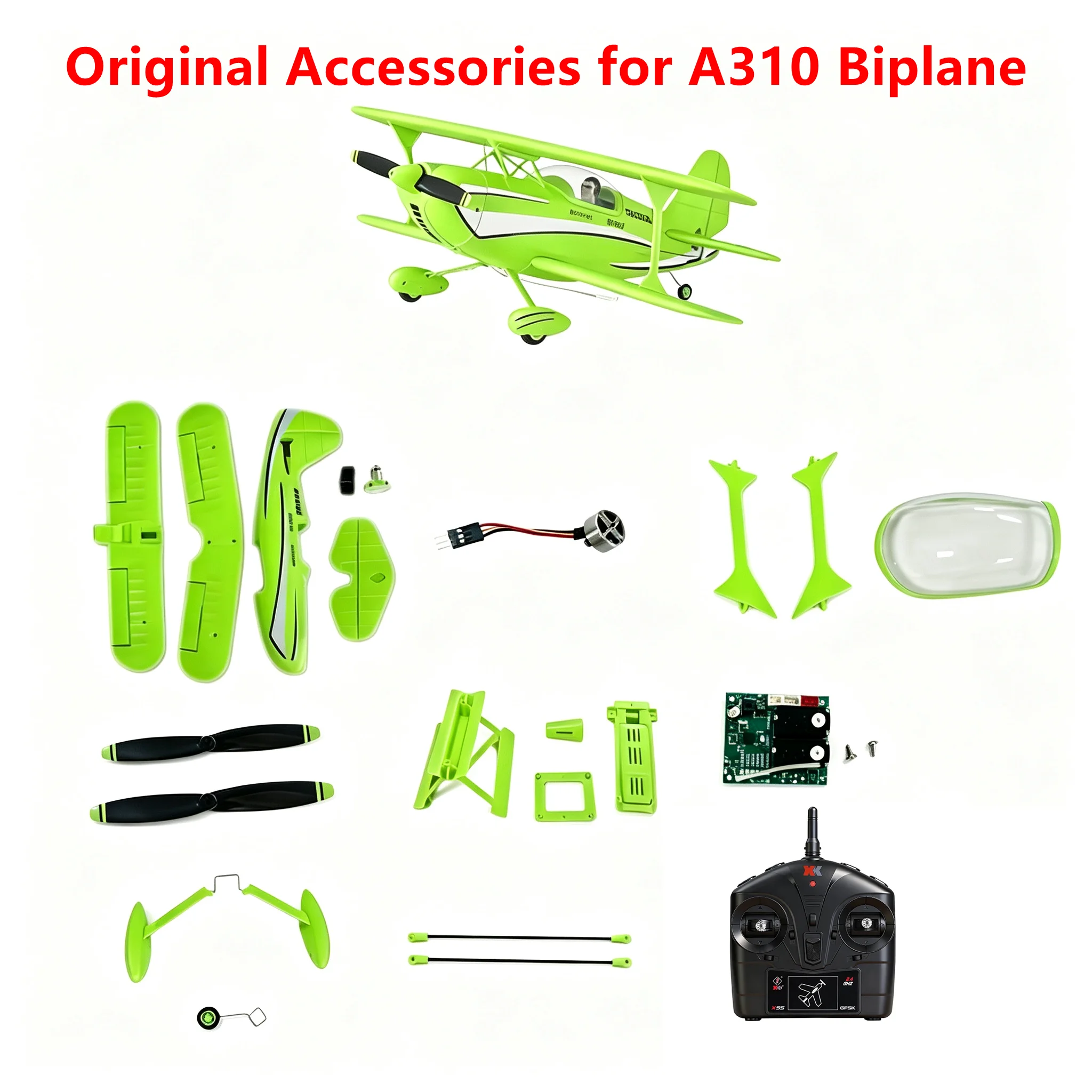 WLtoys A310 Biplane RC Airplane Original Spare Parts Accessories Wheels Motors Fuselage Wings For RC Fixed‑wing Glider Model