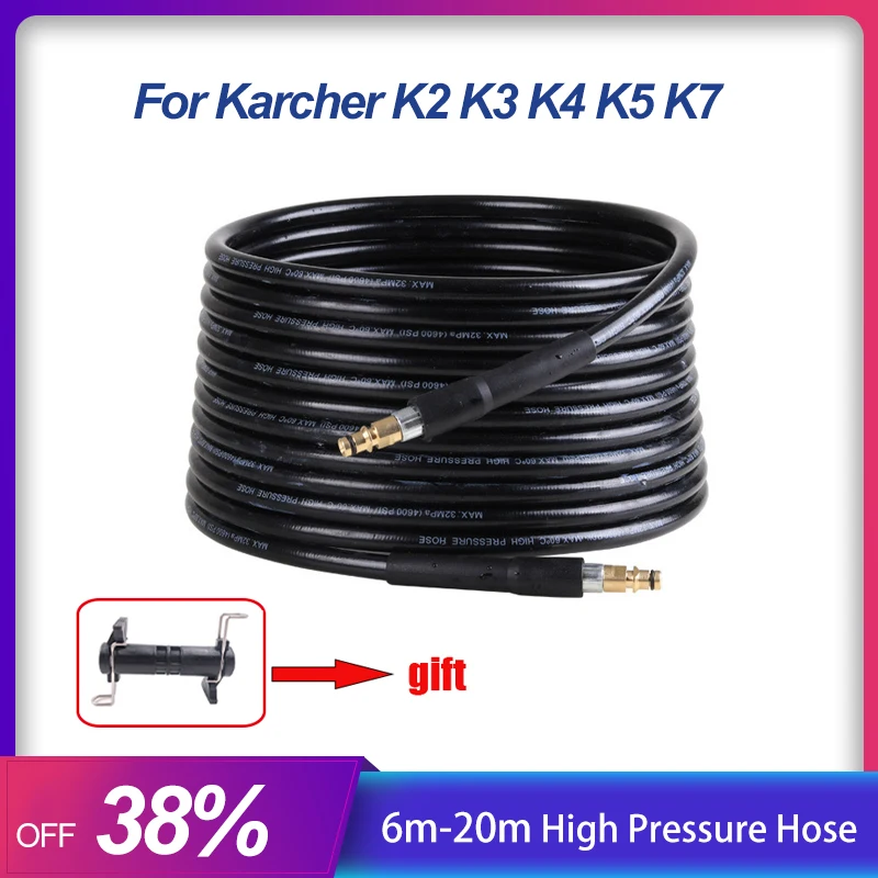 

6m-20m High Pressure Washer Hose Pipe For Karcher K2 K3 K4 K5 K7 Washer Extension Hose With Connector Hose Car Accessories