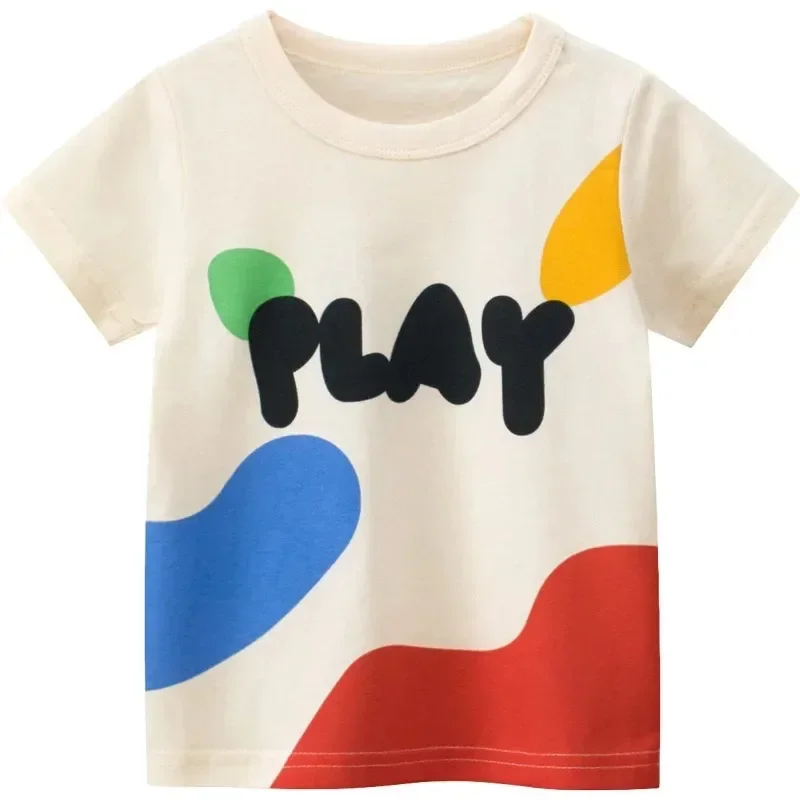 

2-8T Toddler Kid Baby Boys Girls Clothes Summer Cotton T Shirt Short Sleeve Graffiti Print Tshirt Children Top Infant Outfit