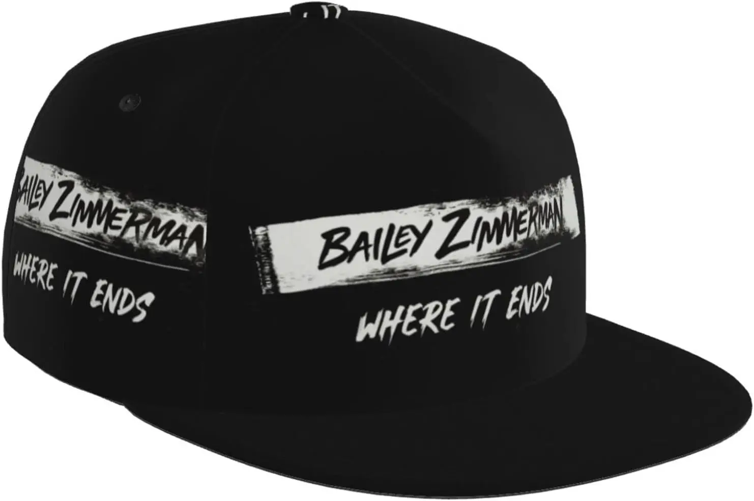 Bailey Singer Zimmerman Hat Flat-Brimmed Baseball Cap Dad Ball Hat Snapback Hip Hop Cap for Men and Women Black