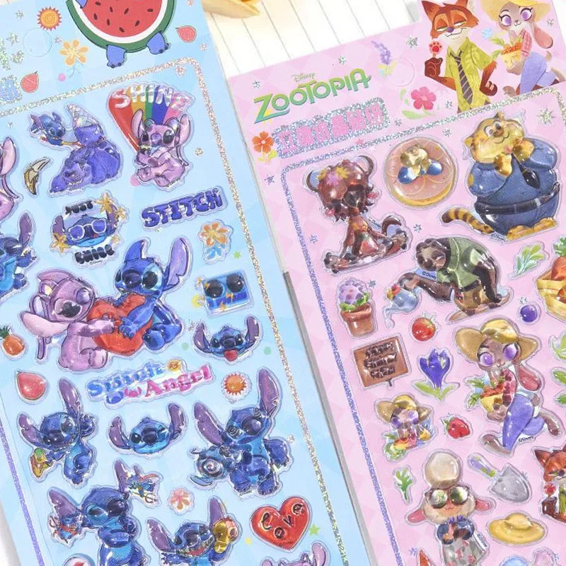 Hot Zootopia Student Reward Diamond Sticker Lilo&stitch 3DCrystal Stickers Creative PeripheralPhone Case Decoration Sticker