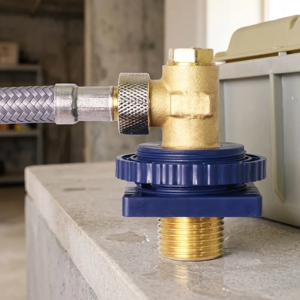 Brass Angle Valve with Backflow Prevention for Underground For sewage Pipes Stainless Steel 64x47mm Gold Finish