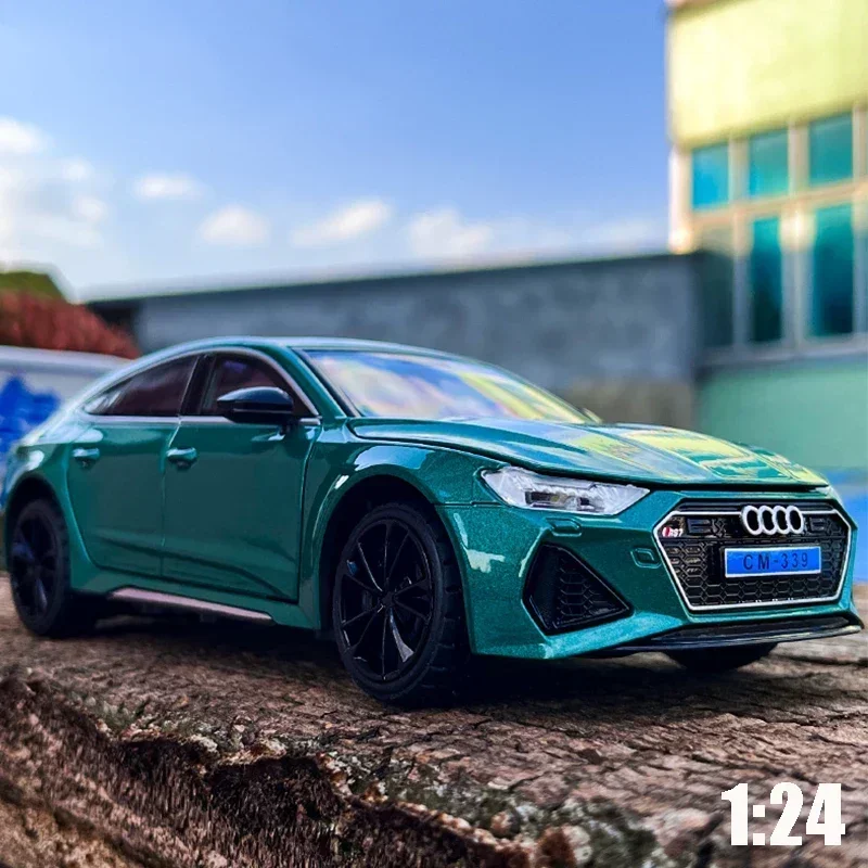

1/24 Scale Audi RS7 Hatchback Diecast Model, Miniature Metal Car, Simulation Sedan Collectible Gift for Boys
