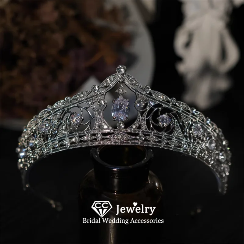 

Винтажные короны CC, свадебные аксессуары для волос, женские повязки на голову, головные уборы для помолвки, свадебные украшения, хрустальные диадемы для конкурсов красоты, подарки HS01