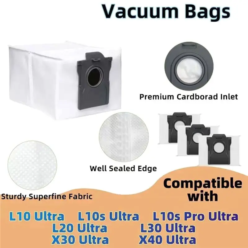 Original Standard Dust Bags Mop Main Side Brushes Cloths HEPA Filters For Dreame L40 Ultra/X40 Ultra Robot Vacuum