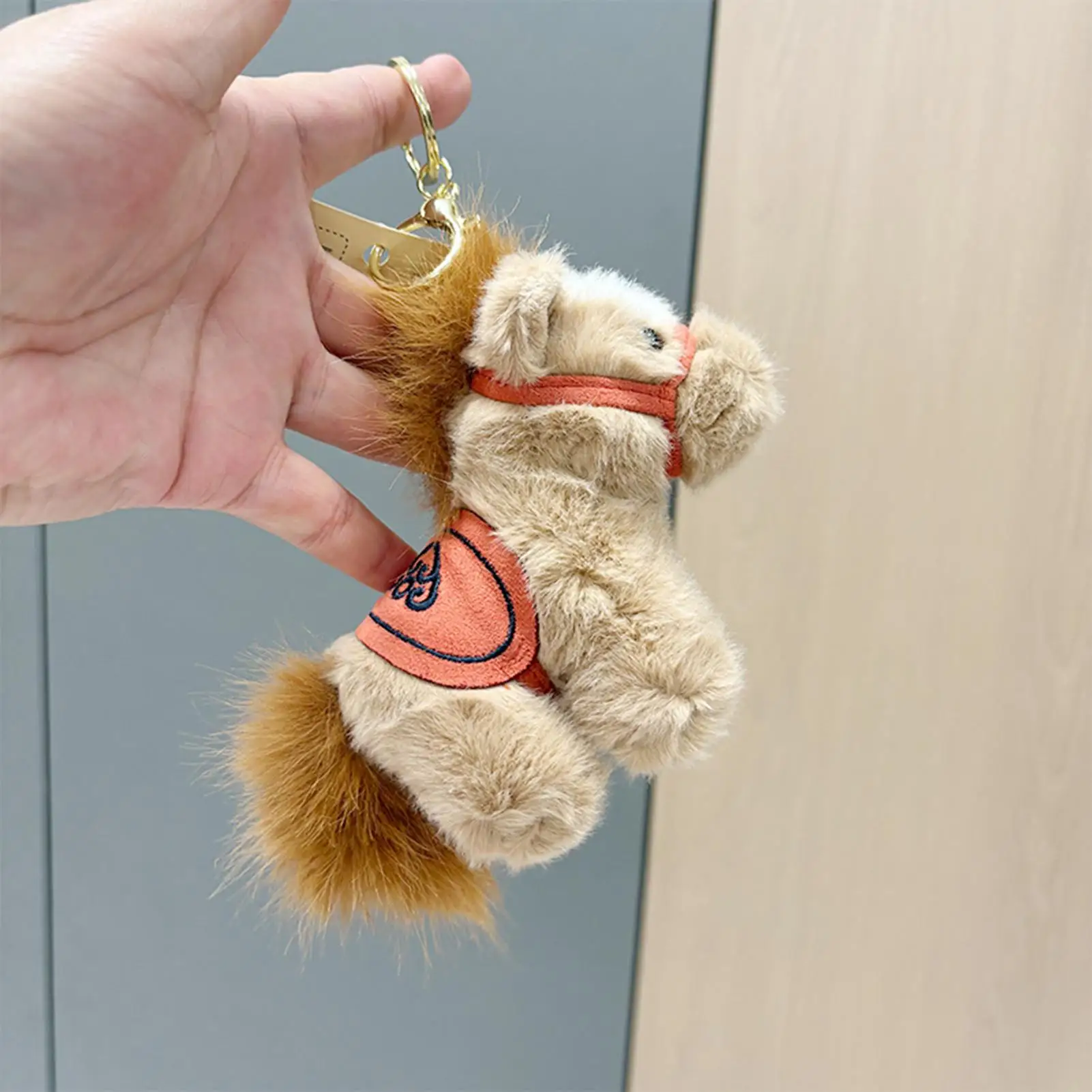 Plush Keychain 2026 New Year Animal Keyring 3.93in High Horse Purse Charm For Men Family Girlfriend Girl Boy Kids Birthday Tote