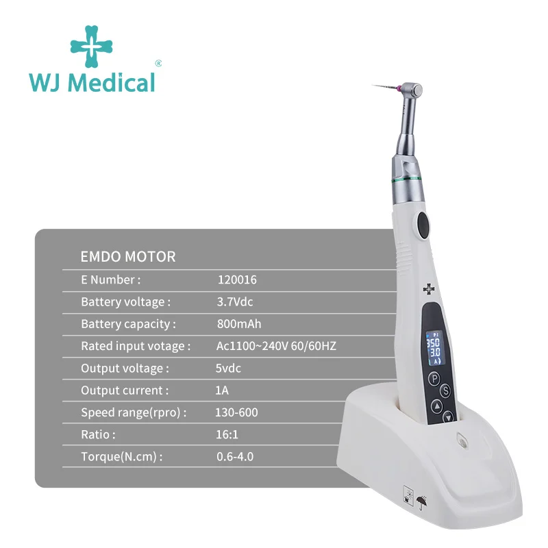 SJ Dent Wireless Led ROOt Canal 16:1 Reduction Contra Angle Endomotor Reciprocating Endodontic EU-Plug Endo Motor Equipment