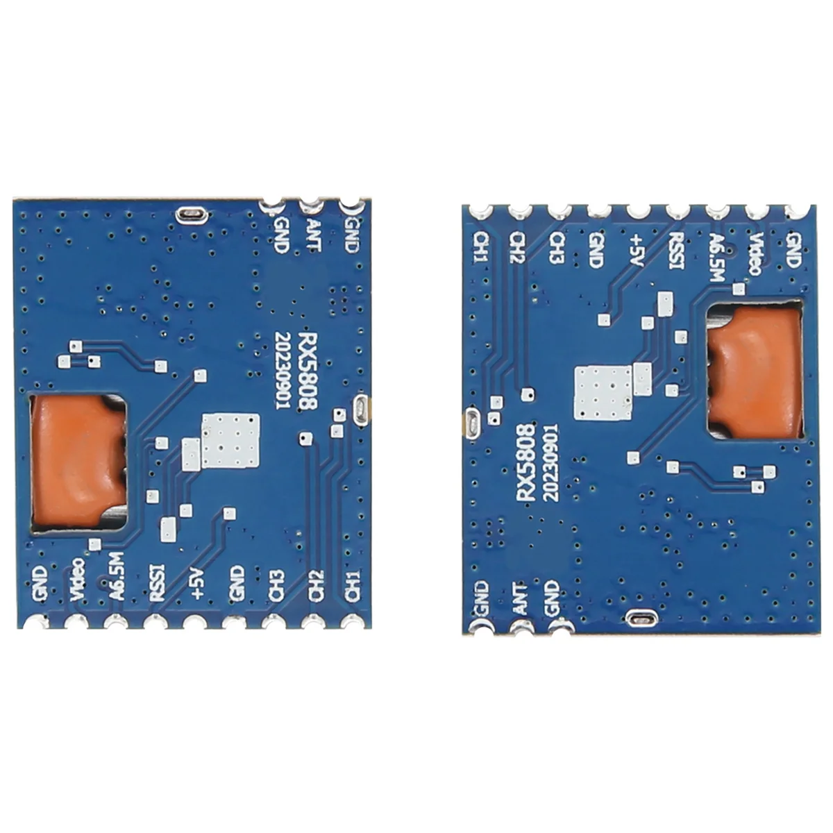 ABYL 2Pcs RX5808 Wireless Audio Video Receiver Module RX5808 Frequency Phase Lock Analog AV Signal Output 48CH SPI Mode